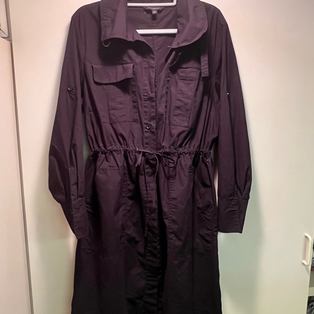 Black Button-Up Long Sleeve DressXL